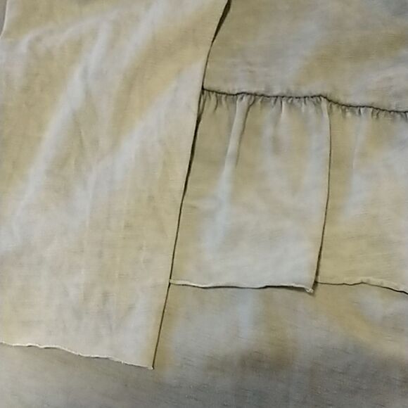 Tempo Paris Hi Low flounce hem gray cotton tunic cactus size M - Picture 6 of 7